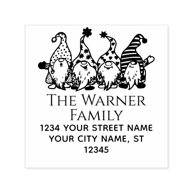 Santa Elves Christmas Name Return Address Self-inking Stamp (Design)
