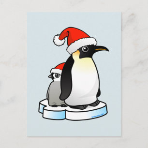 Santa Emperor Penguin Holiday Postcard