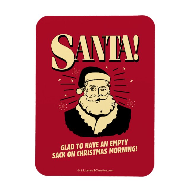 Santa: Empty Sack On Christmas Morning Magnet (Vertical)