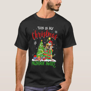 Santa English Bulldog Dog This Is My Christmas Paj T-Shirt