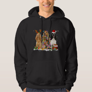 Santa English Cocker Spaniel Dog Reindeer Christma Hoodie