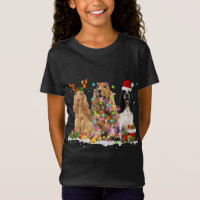 Santa English Cocker Spaniel Dog Reindeer Christma