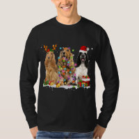 Santa English Cocker Spaniel Dog Reindeer Christma