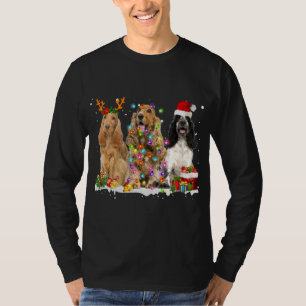 Santa English Cocker Spaniel Dog Reindeer Christma T-Shirt