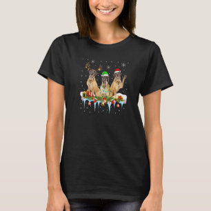Santa English Mastiff dog gorgeous reindeer Christ T-Shirt