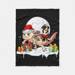 Santa Entlebucher Mountain Riding Axolotl Christma Fleece Blanket