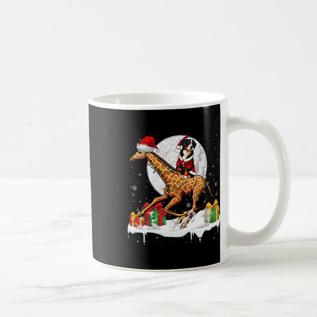 Santa Entlebucher Mountain Riding Giraffe Christma Coffee Mug (Right)