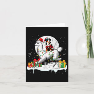 Santa Entlebucher Mountain Riding Llama Christmas  Card