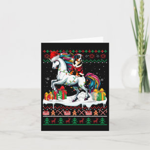Santa Entlebucher Mountain Riding Unicorn Christma Card