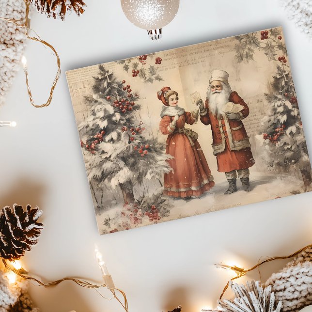 Santa Ephemera Vintage Decoupage Christmas Holiday Postcard (Creator Uploaded)