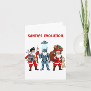 Santa Evolution Robot Clic Future Funny Christmas Card
