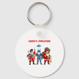 Santa Evolution Robot Clic Future Funny Christmas Key Ring