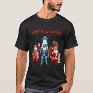 Santa Evolution Robot Clic Future Funny Christmas T-Shirt
