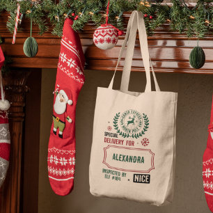 Santa Express (Custom Name) Christmas Tote Bag