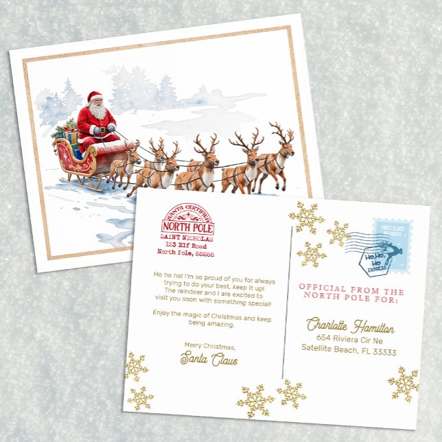 Santa Express Delivery Postcard for Kids (Personalized Letter From Santa - Postcard)