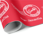Santa express mail North Pole delivery red white Wrapping Paper<br><div class="desc">For more advanced customisation of this design,  simply select the "Customise It" button above!</div>