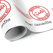 Santa express mail North Pole delivery Wrapping Paper