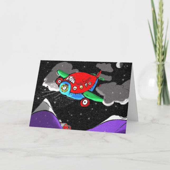 Santa Express Plane for Autism Holiday Card (Front)