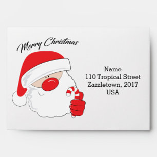 Santa Face - black text. Envelopes
