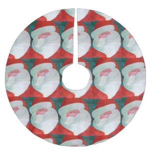 Santa Face Brushed Polyester Tree Skirt