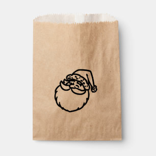 Santa Face Christmas Holiday Favour Treat Favour Bags