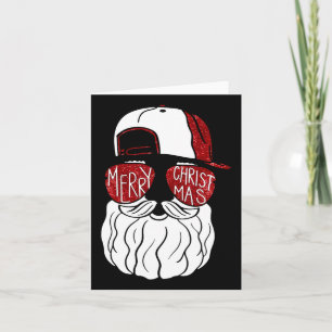 Santa Face Christmas Sungles Tee Xmas Family Match Card