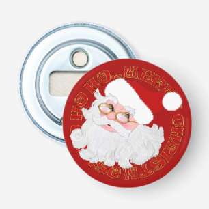 Santa Face Circle-Red-Round Bottle Opener