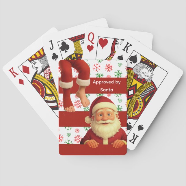 Santa Face Deck | North Pole Spirits Christmas  Playing Cards (Back)