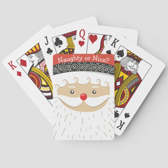 Santa Face Design Playing Cards (Back)