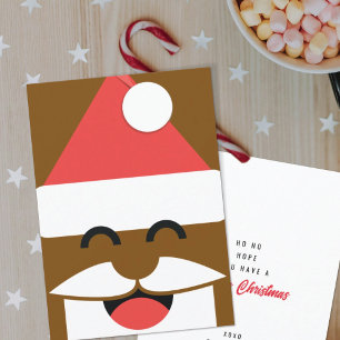 Santa Face Flat Christmas Holiday Card