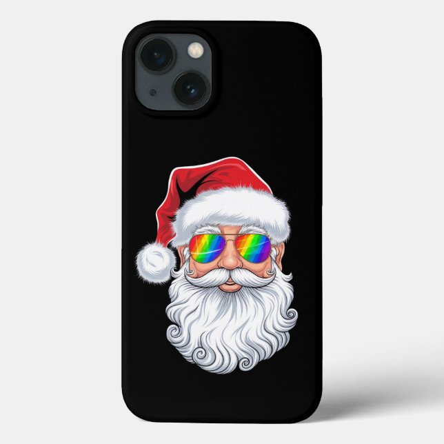 Santa Face Gay Sunglasses Christmas Xmas LGBTQ Case-Mate iPhone Case (Back)