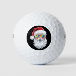 Santa Face Gay Sunglasses Christmas Xmas LGBTQ Golf Balls