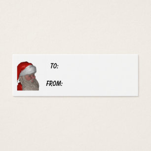 santa face  gift tag