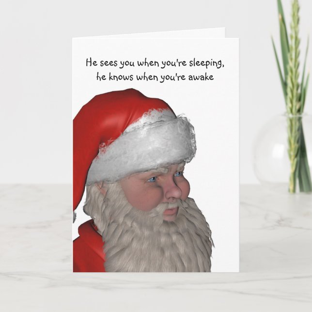 santa face humourous holiday card (Front)