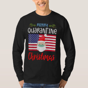 Santa Face Mask Family Matching Quarantine Christm T-Shirt
