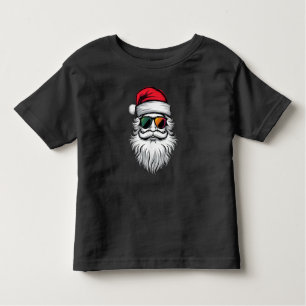 Santa Face Retro Sunglasses Christmas Xmas Holiday Toddler T-Shirt