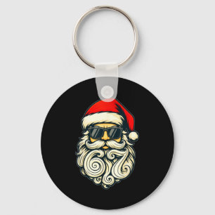 Santa Face Retro Sungles 6 7 Christmas 67 Santa Si Key Ring