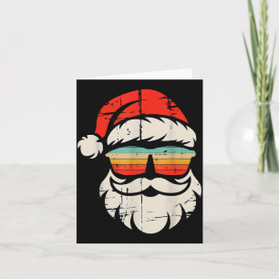 Santa Face Retro Sungles Christmas Card
