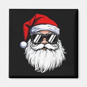 Santa Face Retro Sungles Christmas Shirts For Mens Magnet