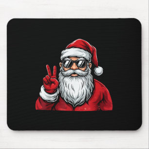 Santa Face Retro Sungles Christmas Shirts For Mens Mouse Pad