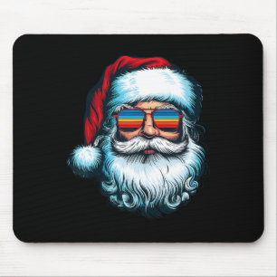 Santa Face Retro Sungles Christmas Xmas Men Women Mouse Pad