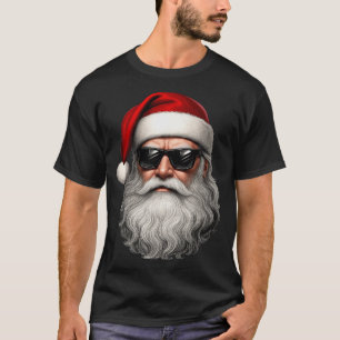 Santa Face Retro Sungles Funny Christmas Pajama Me T-Shirt