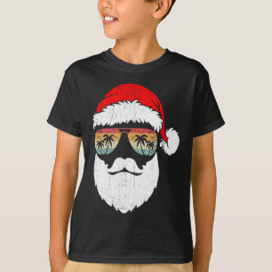 Santa Face Retro Sungles Hawaiian Christmas Xmas T T-Shirt