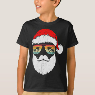 Santa Face Retro Sungles Hawaiian Christmas Xmas T T-Shirt