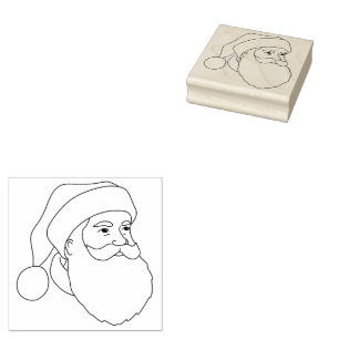 Santa Face Rubber Stamp