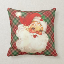 Santa Face Vintage Pillow