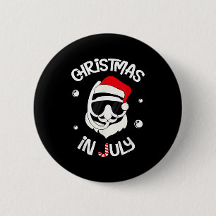 Santa Face Xmas Hat Funny Christmas In July 6 Cm Round Badge