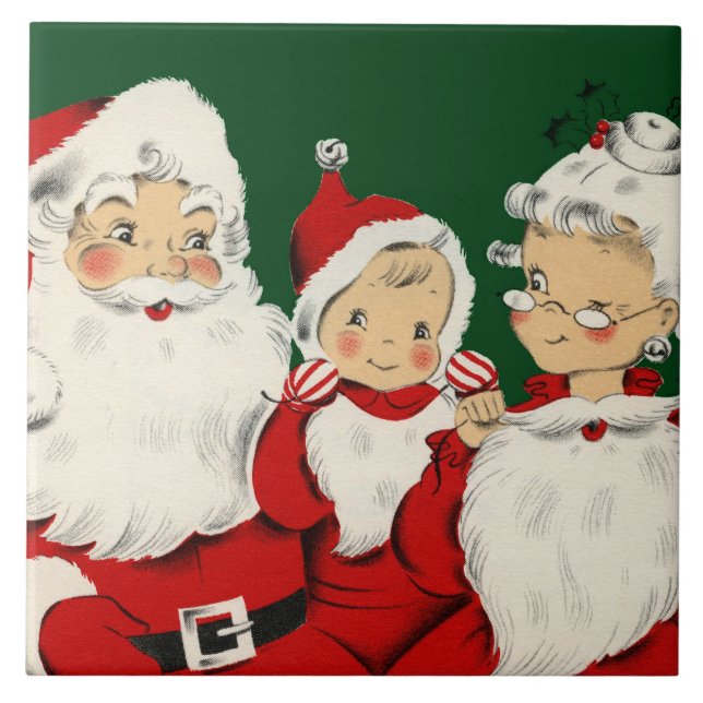 Santa Family Christmas Tile (Front)