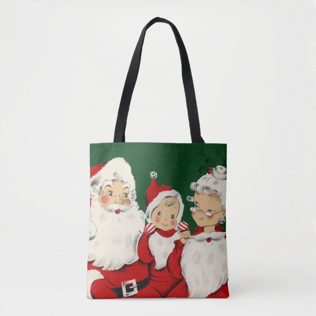 Santa Family Christmas Tote Bag (Front)