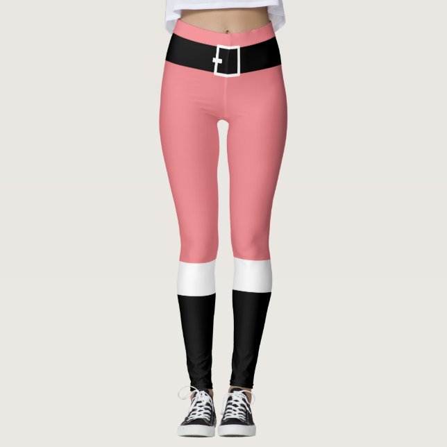 Santa Fancy Pants Dusty Pink Leggings (Front)